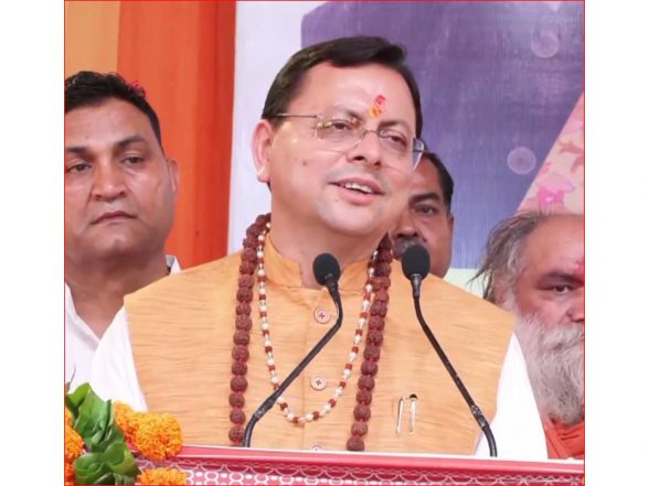 India News | Uttarakhand CM Inaugurates Development Projects Worth 17.8 Crore, Welcomes Kanwar Pilgrims in Haridwar