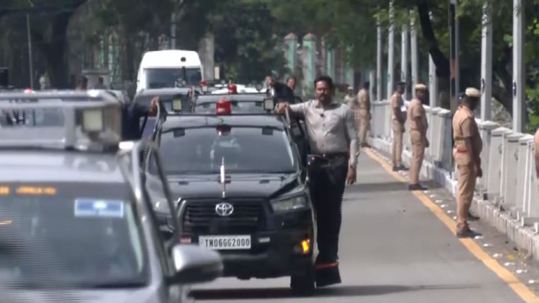 India News | Tamil Nadu CM Vijay, LoP Udhayanidhi Reach Assembly Ahead of Maiden Budget Presentation