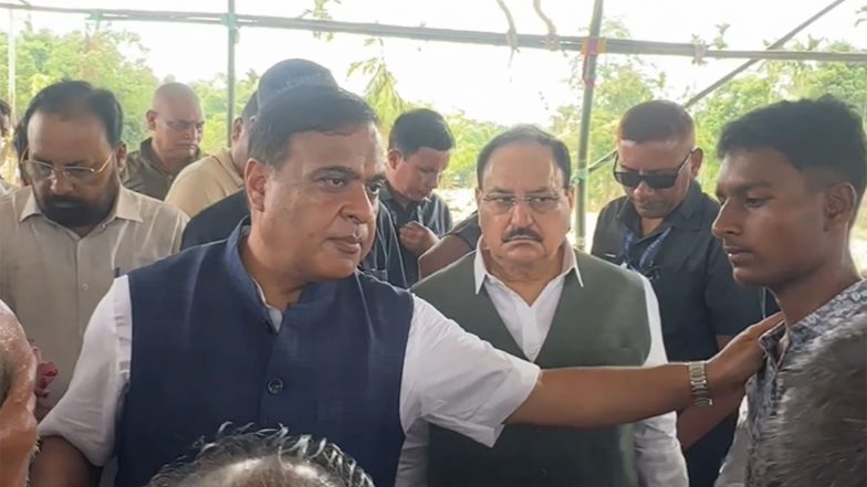 India News | CM Sarma, Accompanied by Union Minister Nadda, Visits Several Flood-ravaged Areas of Upper Assam