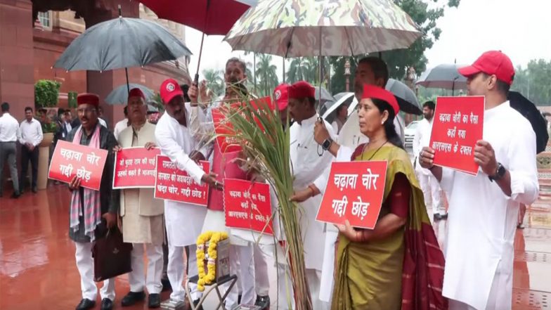 India News | Opposition Stages Protest in Parliament over Ram Mandir Donation Theft Row