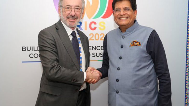 World News | Piyush Goyal Holds Bilateral Talks with His Brazil, Egypt Counterparts on Sidelines of BRICS India 2026, Discusses Trade, Investment Cooperation