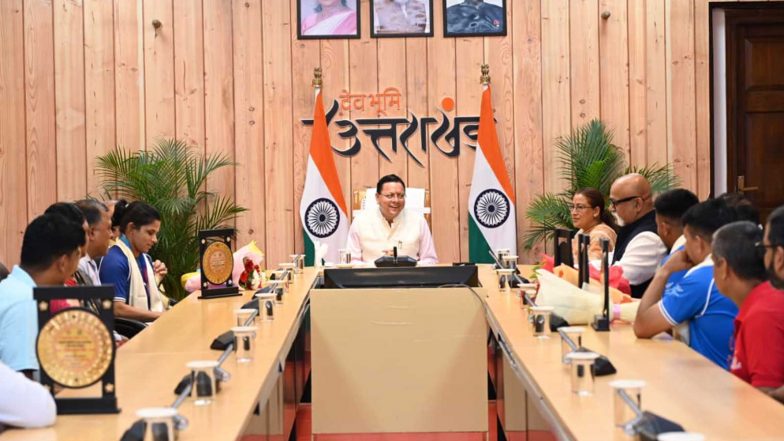 Sports News | CM Pushkar Singh Dhami Honours Uttarakhand's CWG 2026 Medal Winners and Coaches