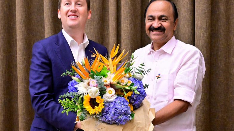 World News | Keralam CM VD Satheesan Meets US Envoy Sergio Gor in Kochi to Boost Economic, Port & Educational Ties