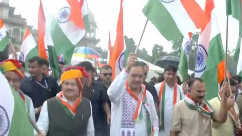 India News | Jaipur: JP Nadda, CM Bhajan Lal Sharma Inaugurate 'Vishal Tiranga Rally' Under Har Ghar Tiranga Campaign