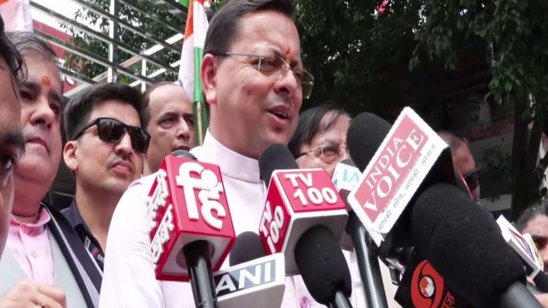 India News | People of 'Devbhoomi' Always Stand Firm on National Duty, Says CM Dhami; Commends 'Tiranga Yatra' Response