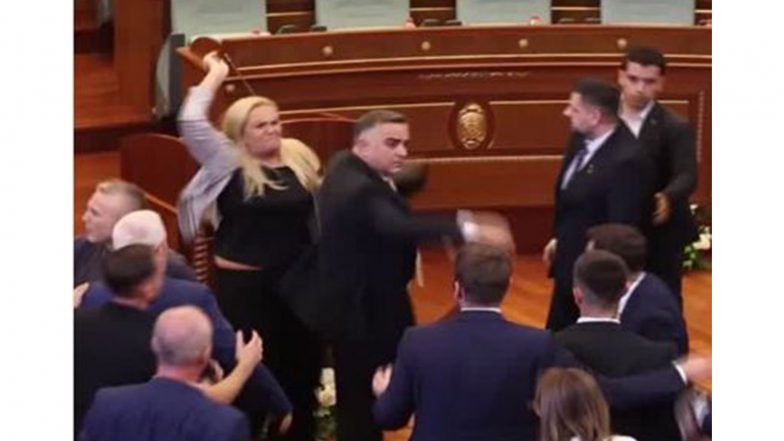 World News |  Kosovo: Opposition Lawmaker Hurls Eggs at Caretaker PM in Parliament Amid Political Crisis, House Suspended