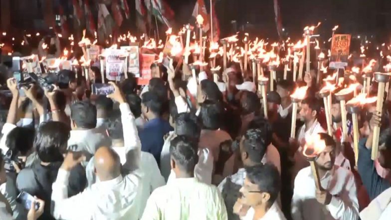 India News | Odisha Youth Congress Holds Torch Rally in Bhubaneswar over Errors in School Textbooks