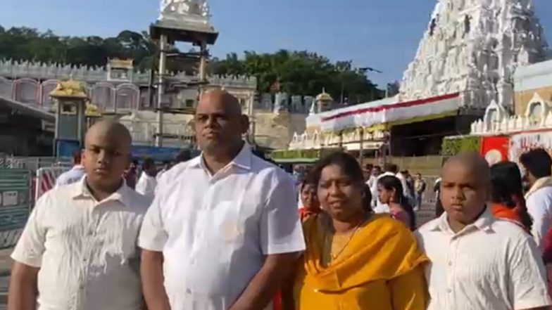 World News |  Sri Lankan MP Elayathamby Sreenath Offers Prayers at Sri Venkateswara Swamy Temple in Andhra Pradesh