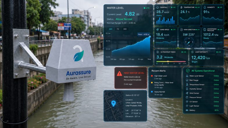 Business News | Aurassure Deploys IoT Monitoring Network to Support IIT Bombay's AI Research Enabling 48-Hour Urban Flood Forecasts