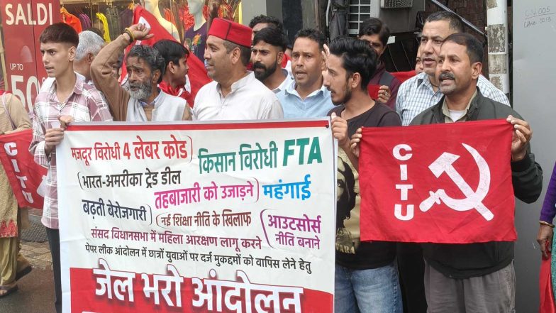 India News | HP: Farmers, Workers Hold 'Jail Bharo' Protest in Shimla Against Centre's Policies