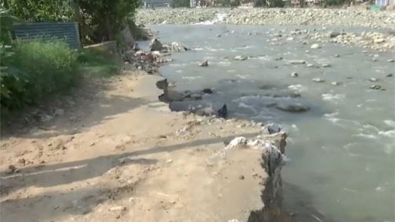 India News | Flash Floods Wash Away Vital Circular Road in Rajouri, Disrupt Connectivity