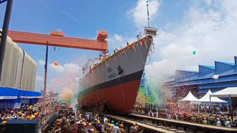 India News | Garden Reach Shipbuilders Launches Advanced Next Generation Offshore Patrol Vessel in Kolkata