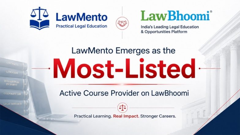 Business News | LawMento Emerges as the Most-Listed Active Course Provider on LawBhoomi