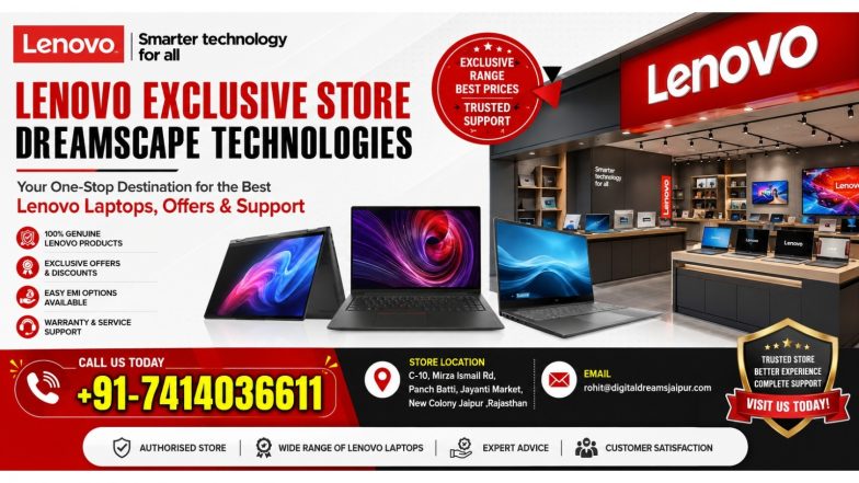 Business News | Explore the Reliable Lenovo Shop in Jaipur at Lenovo Exclusive Store - Dreamscape Technologies in Jaipur