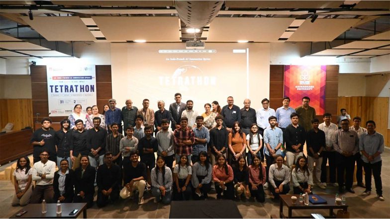 Business News | TetraTHON 2026 Concludes at Navrachana University, Celebrating AI Innovation and Indo-French Collaboration