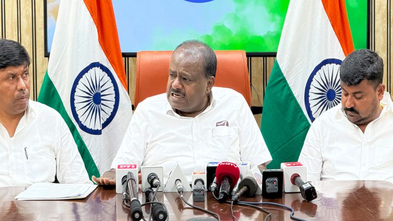 India News | Union Minister HD Kumaraswamy Slams Karnataka Government's Handling of Cauvery Crisis
