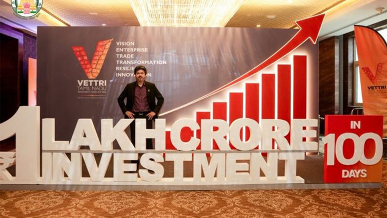 Business News | Tamil Nadu Govt Says It Has Secured Rs 1.02 Lakh Crore Investment Through 104 MoUs at Investment Conclave