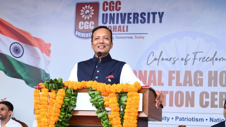Business News | Naveen Jindal Unfurls 108-Foot Monumental Flags at Mohali and Kurukshetra, Calls on Youth to Put Nation First