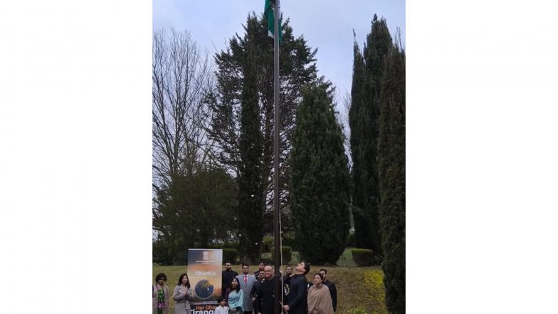 World News | 80th Independence Day: Tricolour Hoisted at Indian High Commission in Canberra Under Suryapath Tiranga Initiative