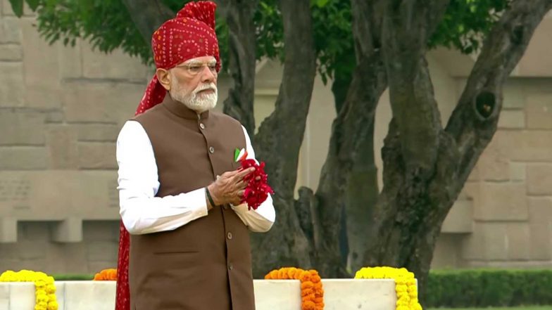 India News | 80th Independence Day: PM Modi Pays Tribute to Mahatma Gandhi at Rajghat
