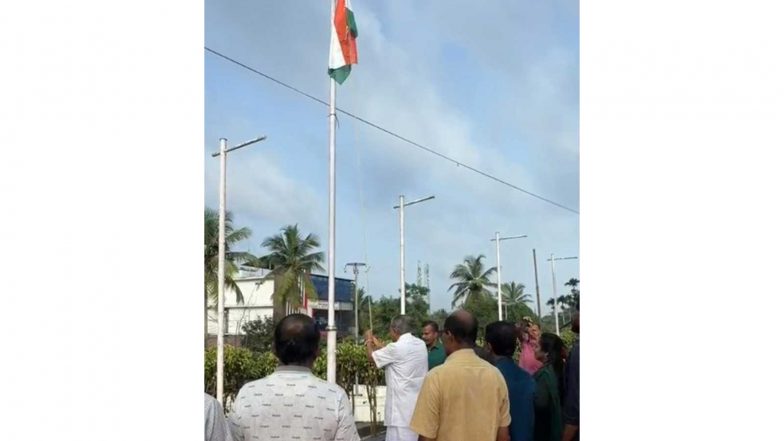 India News | Keralam LoP Pinarayi Vijayan Hoists Tricolour at MLA Office in Kannur on Independence Day