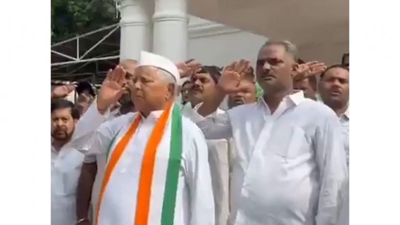 India News | RJD Chief Lalu Yadav Participates in Independence Day Celebrations at Party Office in Patna