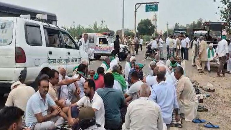 India News | Haryana: Clash Between Police and Protesters in Hansi Triggers Unrest in Jind as Farmers and Khaps Block the Road