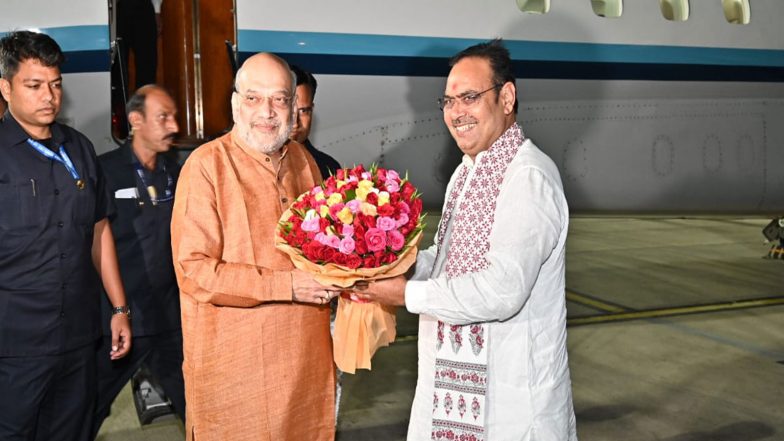 India News | Rajasthan: Union Minister Amit Shah Arrives in Udaipur to Unveil Atal Bihari Vajpayee's Statue on Aug 16