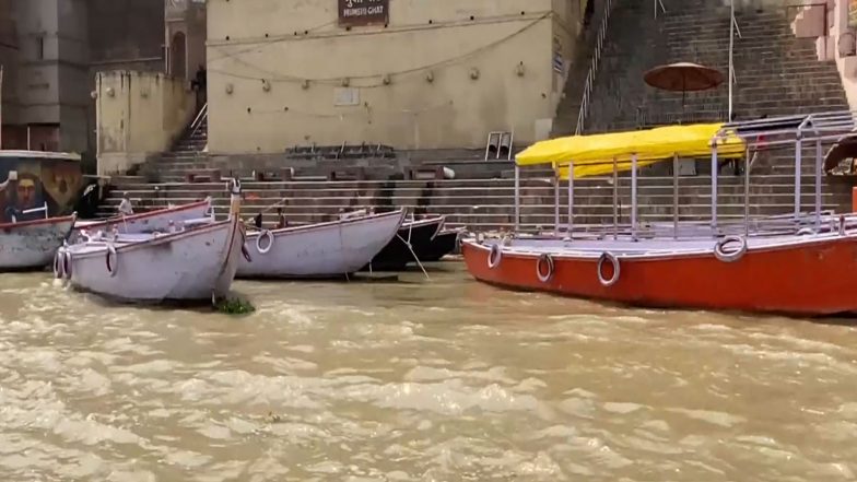India News | Ganga Water Level Rises in Varanasi, Boat Operations Suspended