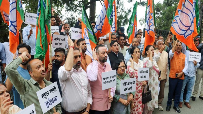 India News | Himachal BJYM Holds Protest in Shimla Against Alleged Insult to 'Vande Mataram'