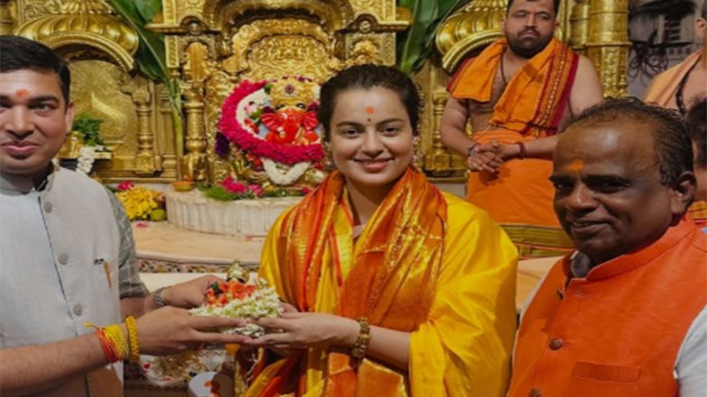 Entertainment News | Kangana Ranaut Visits Siddhivinayak, Mumba Devi Temple in Mumbai