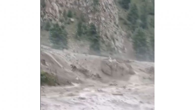 India News | Himachal Pradesh: Flash Floods Disrupt Road Connectivity in Lahaul-Spiti's Mayar Valley, Chowkhang Naingar