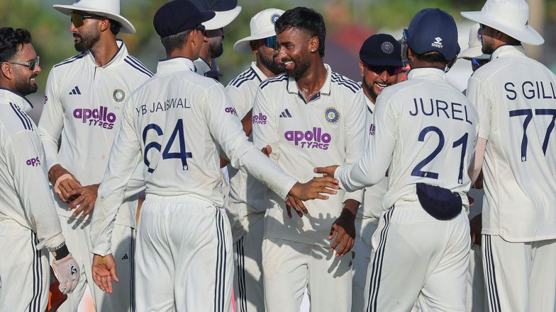 Sports News | Manav Suthar Claims Maiden 10-wicket Haul as India Beat Sri Lanka by 165 Runs in Galle Test