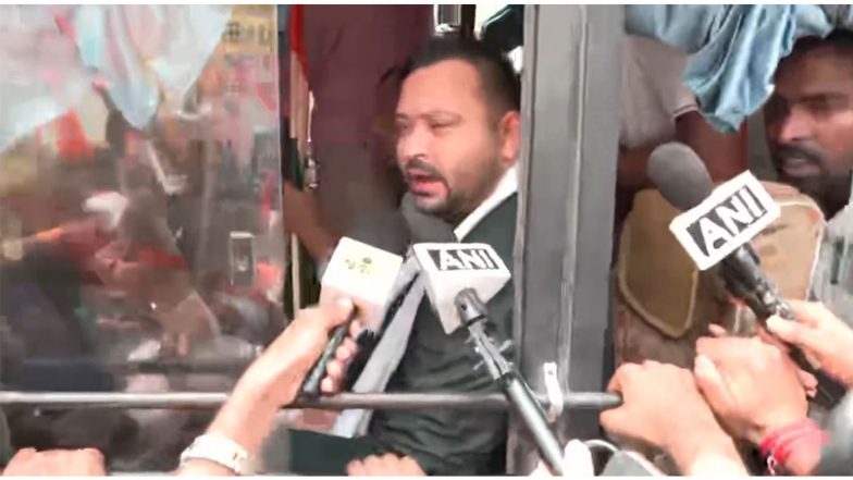 India News | Bihar: Tejashwi Yadav, RJD Workers Detained During Protest March Towards Lok Bhavan