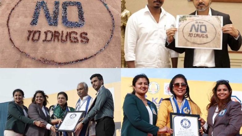 Business News | 4,151 Students Create Elite World Records with Massive Anti-Drug Awareness Human Formation and Collective Pledge