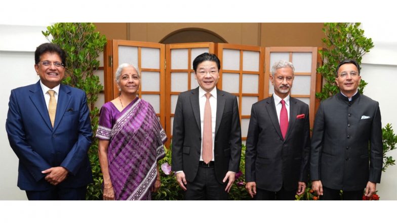 Business News | FM Led Ministerial Delegation Meets Singapore PM Lawrence Wong, Reviews Strategic Partnership Roadmap