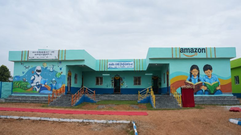 Business News | Amazon Inaugurates New Mandal Parishad Primary School and Pre-Primary Center in Peddaveedu, Telangana