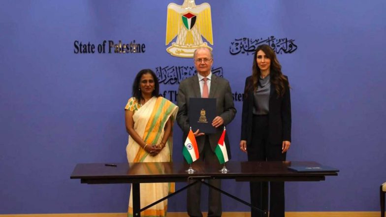 World News | India Reaffirms Support for Palestine, Backs Negotiated Two-state Solution During Secy Ranganathan's Visit: MEA