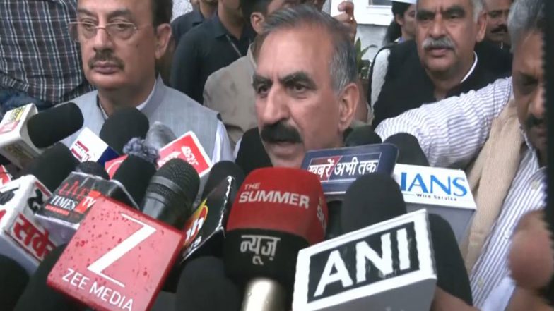 India News | CM Sukhu Leads Congress Protest Outside HP Assembly, Accuses BJP MLAs of Disrespecting National Anthem
