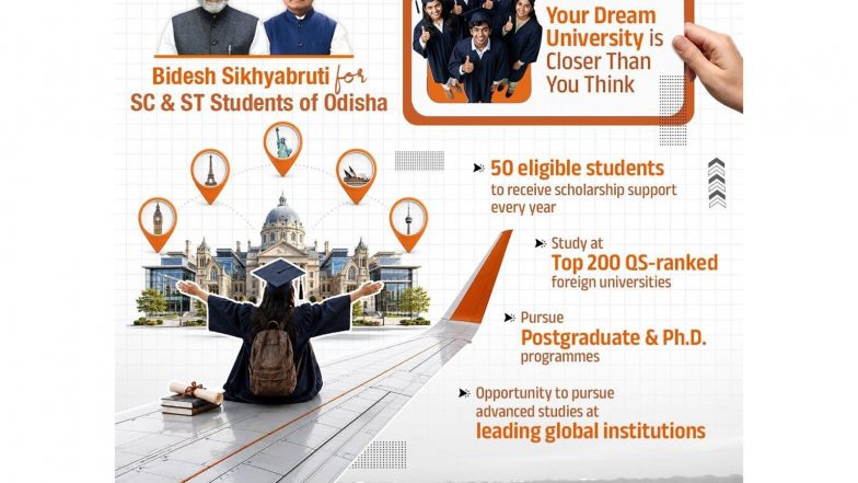 India News | Odisha Govt Launches 'Bidesh Sikhyabruti' Scheme to Fund Foreign Higher Education for SC, ST Students