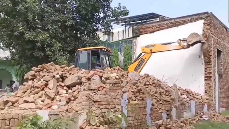 India News | UP: Illegal Madrasa Built on Gram Sabha Land Being Demolished in Muzaffarnagar