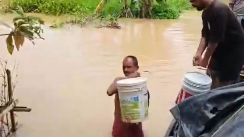 India News | Kendrapara Flood Situation Remains Grim as Thousands Stranded, Houses Collapse Amid Heavy Rain