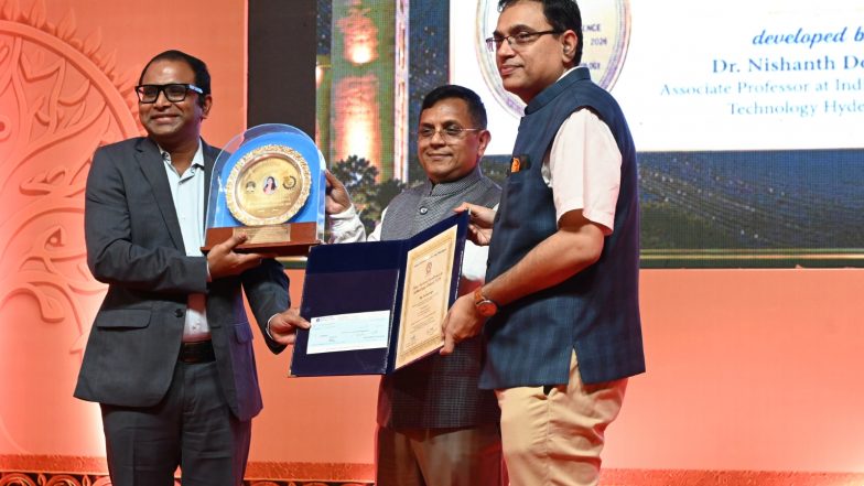 Business News | Dr. Nishanth Dongari, Founder of PURE Energy, Honoured with IIT Kharagpur's Nina Saxena Excellence in Technology Award 2026