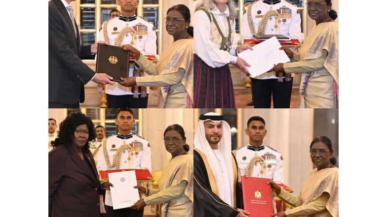 World News | President Droupadi Murmu Received Credentials from Newly Appointed Envoys