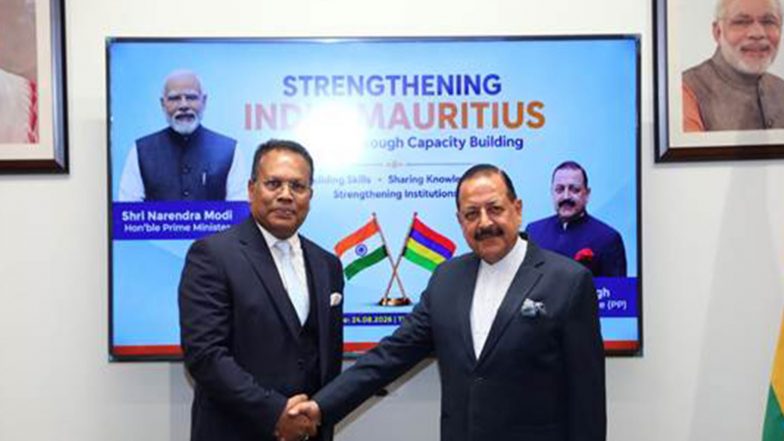 World News | Mauritius Minister of Public Service Calls on Union Minister Jitendra Singh; Explore Expanded Bilateral Cooperation