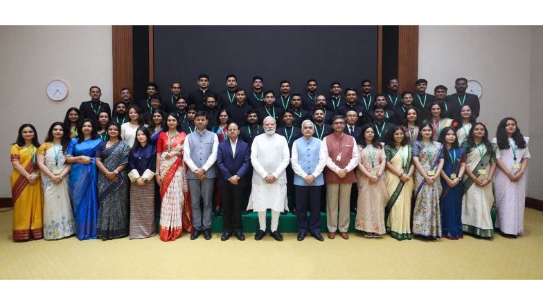 India News | PM Modi Meets 2025-batch IFS Officer Trainees at Seva Teerth, Urges Young Diplomats to Serve as Catalytic Agents for India's Economic Engagement with World