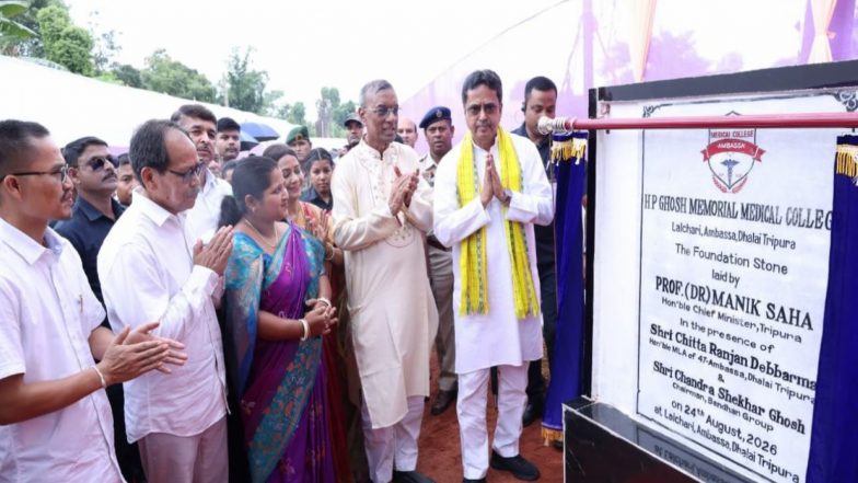 India News | Tripura CM Lays Foundation Stone for 100-bed HP Ghosh Memorial Medical College in Ambassa