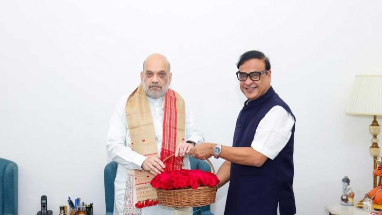 India News | Assam CM Meets Home Minister Amit Shah, Discusses Flood Response and Rehabilitation