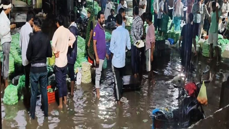 India News | Rajasthan: Heavy Rain Floods Dausa; Roads, Vegetable Market Waterlogged
