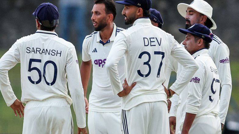 Sports News | Sooriyabandara Slams Maiden Test Fifty as Sri Lanka Trail by 373 Runs Against India at Lunch (Day 3)